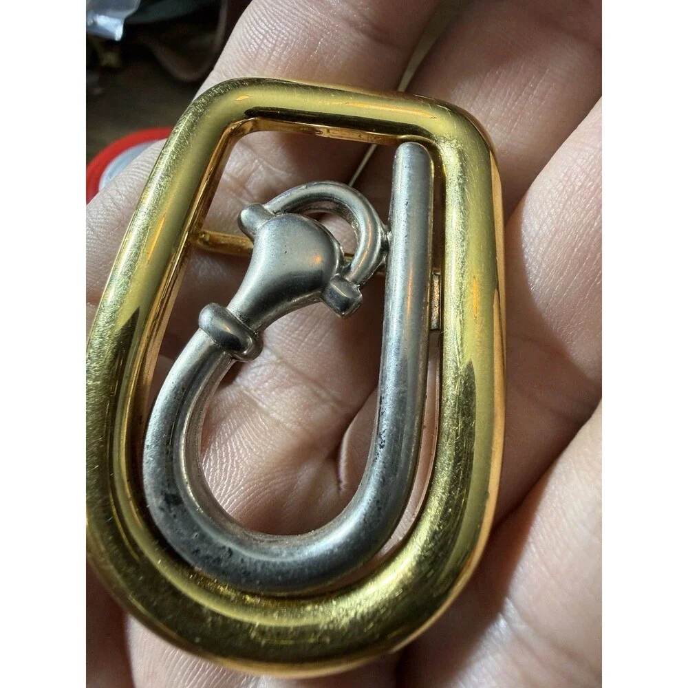 1970s Vintage Gucci Italy Horsebit Equestrian Belt Buckle Rare